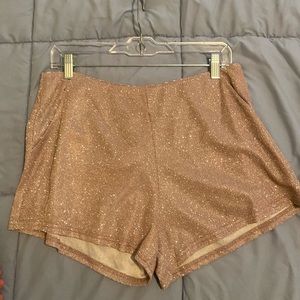 Glitter rose gold shorts